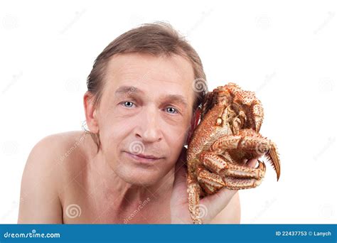 Man And Crab Stock Image Image Of Marine Male Fisher 22437753