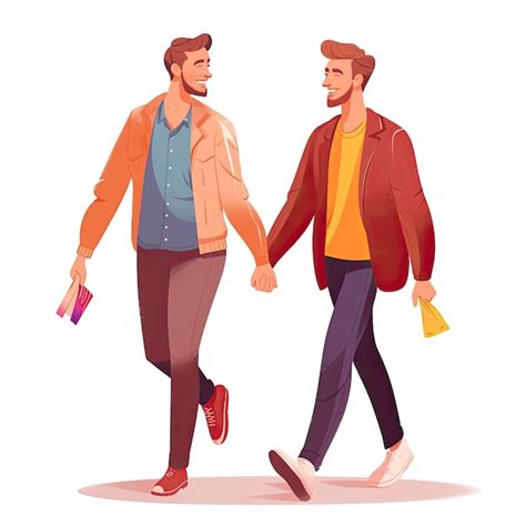 Ilustración de una pareja gay lgbt Foto Premium