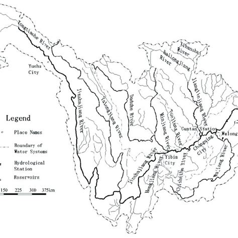 River System Diagram Of The Upper Reaches Of The Yangtze River River