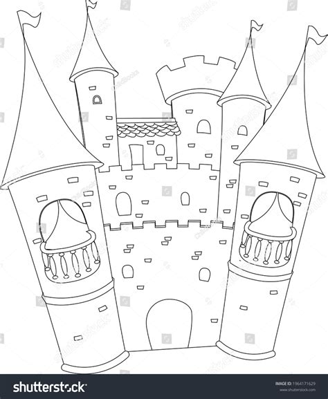 Drawing Castle Cartoon Vector Illustration Isolated Stock Vector ...