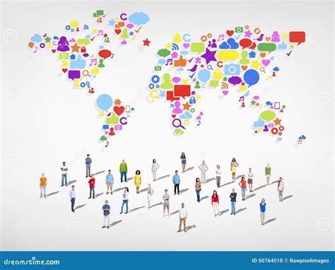 Social Media Community Worldwide Connection Concept Stock Illustration