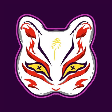 Premium Vector Japanese Kitsune Mask Vector Illustration