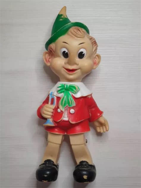 Ledra Ledraplastic Gomma Pupazzo Pinocchio Cm Fischietto Vintage