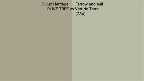 Dulux Heritage Olive Tree Vs Farrow And Ball Vert De Terre 234 Side By Side Comparison