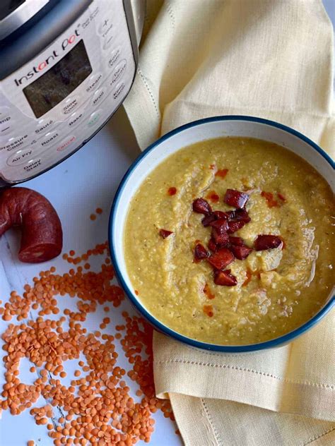 Pressure Cooker Chorizo And Red Lentil Soup Feisty Tapas