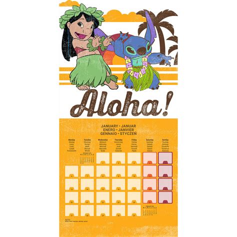 Calendrier Mural Disney Lilo Et Stitch Ohanaformat X Cm Ouvert