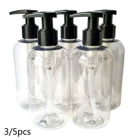 3/5PCS 250ML Empty Plastic Pump Bottles - Clear W/... – Grandado