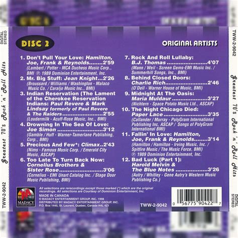 Greatest Rock N Roll Hits 70 S CD2 Mp3 Buy Full Tracklist