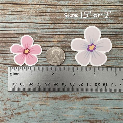 Flower Vinyl Sticker Set Of 3 Or 6 Vinyl Flower Sticker Etsy