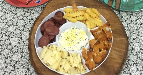 Petisco Sabores Batata Frita Frango Empanado Queijo E Calabresa