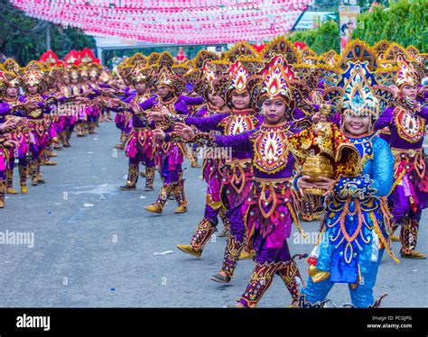 Participants In The Sinulog Festival In Cebu City Philippines Stock