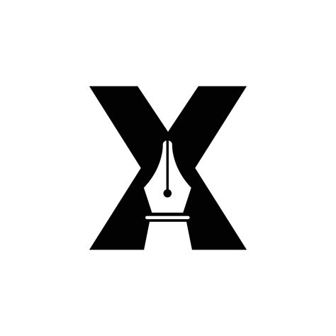 Initial Letter X Pen Nib Icon For Education Logo and Law Symbol Vector ...