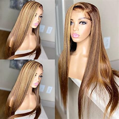 Buy U A Highlight Colored X Hd Transparent Lace Front Wigs Human