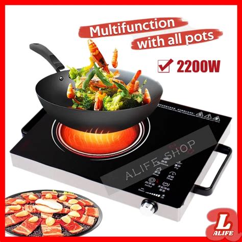 Hot Plate Ceramic Electric Burner For Cooking 2200W Infrared Cooktop Adjustable Temperature