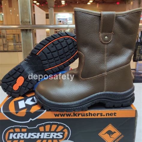 Jual Safety Shoes Krushers Texas Brown Black Sepatu Safety Krusers