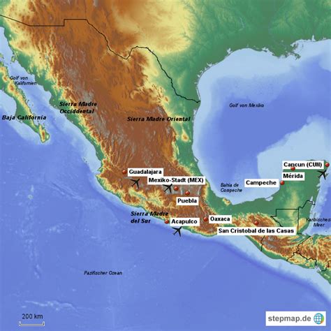 Stepmap Mexiko Landkarte F R Mexiko