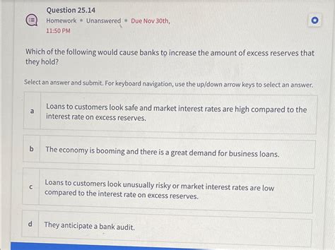 Solved Question 25 14Homework Unanswered Due Nov Chegg