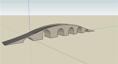 大型石头质拱桥建筑su模型景观建筑土木在线