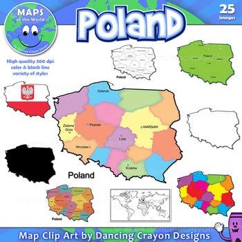 Maps of Poland: Clip Art Map Set by Maps of the World | TpT