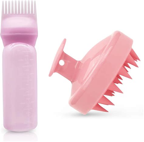 2 Pack Root Comb Applicator Bottle And Scalp Massager Shampoo Brush