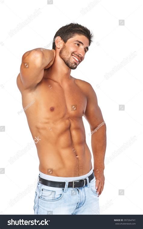 Beautiful Charming Smiling Man Half Naked Stock Photo 397264741 Shutterstock
