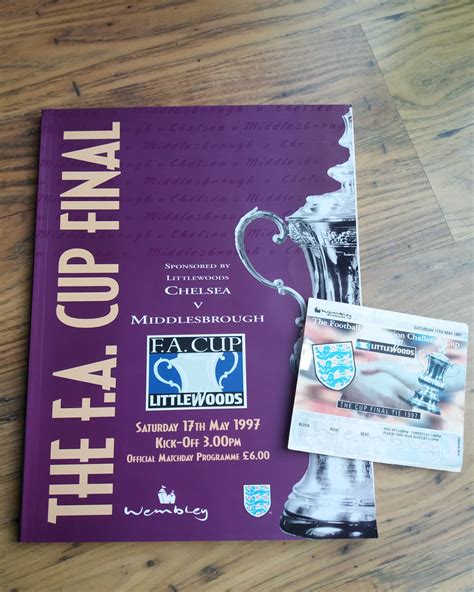 1997 FA Cup Final Programme & Ticket – Chelsea vs Middlesbrough – Cup ...