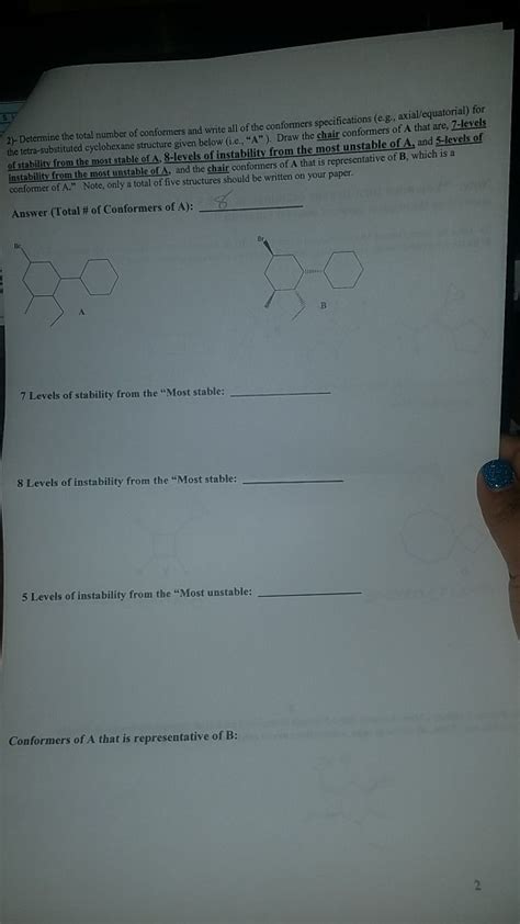 Solved Determine The Total Number Of Conformers And Chegg