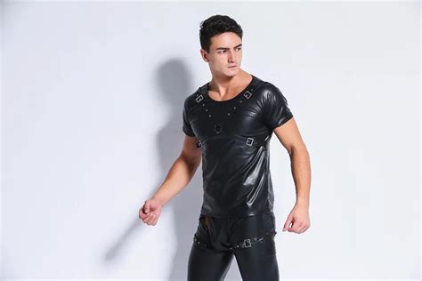 Sexy Costumes For Men Pu Leather Latex Catsuit Plus Size Lingerie Pole