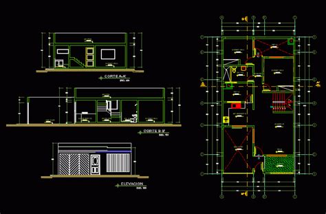 Housing For An Apartment One Level DWG Elevation for AutoCAD • Designs CAD