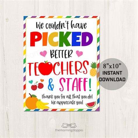 Printable We Couldn T Have Picked Better Teachers And Etsy