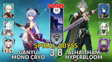 New 3 8 Spiral AbyssGanyu Mono Cryo Alhaitham Hyperbloom Floor 12