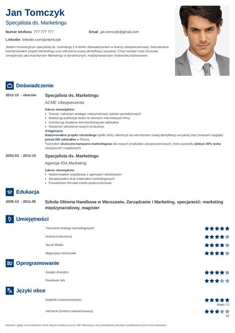 Jak Napisa Proste Cv Wz R I Przyk Ad W Prostych Cv