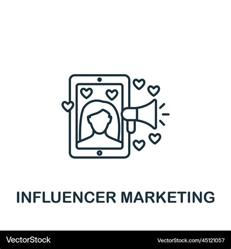 Influencer Marketing Icon Monochrome Simple Vector Image