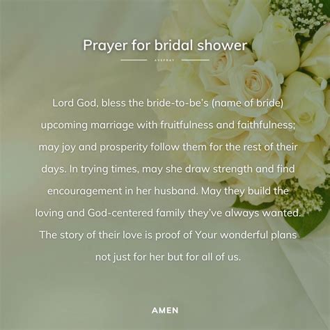 Prayer for bridal shower – AvePray