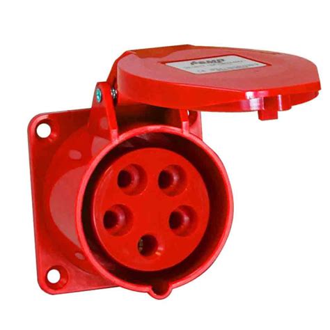 TOMADA INDUSTRIAL EMBUTIR 3P T N 32A 380 440V 6H VERMELHO IP44 G5246