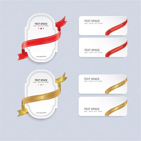 Premium Vector | Banner text ribbon set with vector