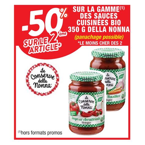 Promo Cora Gamme Des Sauces Cuisin Es Bio G Della Nonna