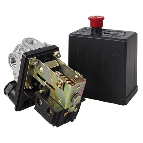 Heavy Duty Air Compressor Pressure Switch Control Valve 90 Psi 120 Psi Black Pressure Switches