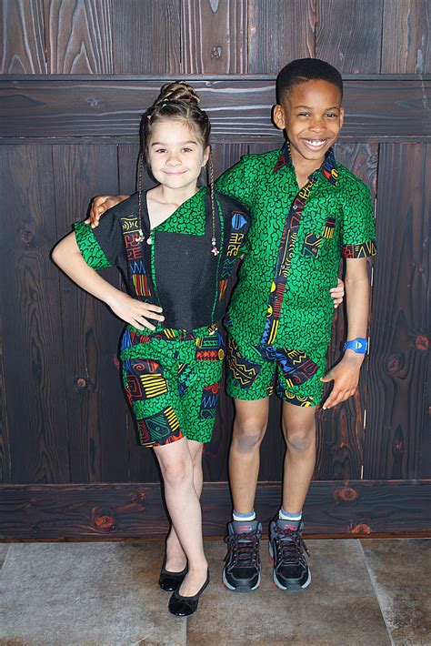 2pc Boys Ankara Print Matching Outfit Set for Sibling | Kiddies Vibe