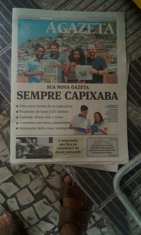 Repórter Paulo Maciel A TRIBUNA capa Vitória ES domingo 29 09 2019