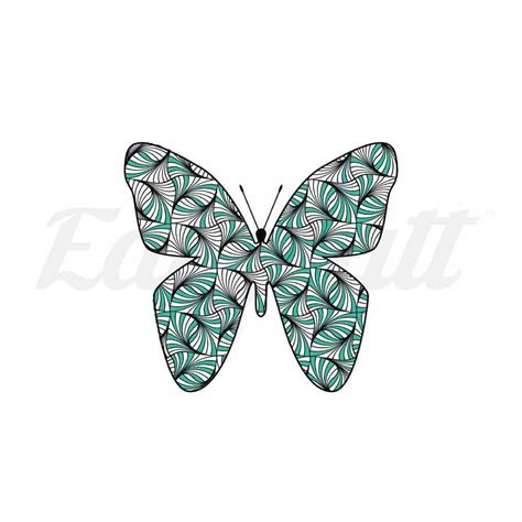 Green Butterfly - By Jen Temporary Tattoo | EasyTatt™