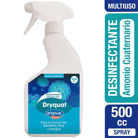 Desinfectante Diluído Spray Amonio Cuaternario Dryquat Anasac 500 cc