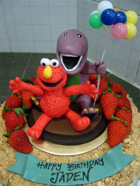 Elmo And Barney by Sliceofcake on DeviantArt