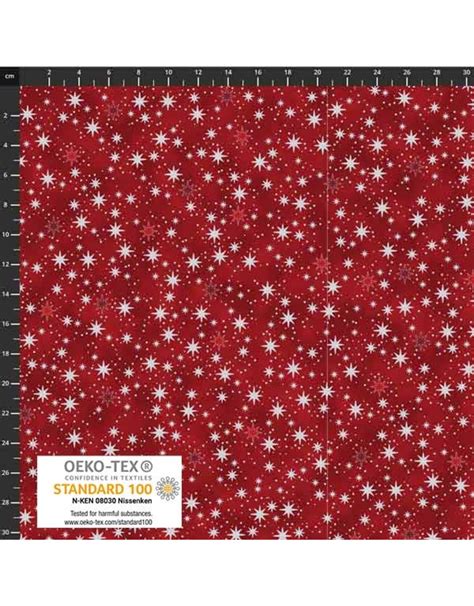 Stof Fabrics Star Sprinkle Small Stars Redsilver 4599 417