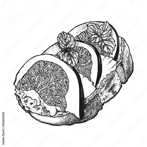 Hand drawn sandwich isolated on white background. Vector illustration, realistic sketch in ...