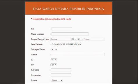 Aplikasi Ktp Berbasis Web Blognya Programmer