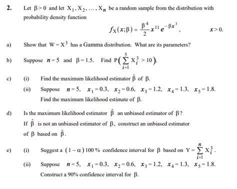 Solved 2 Let B 0 And Let X1 X2 Xn Be A Random Sample