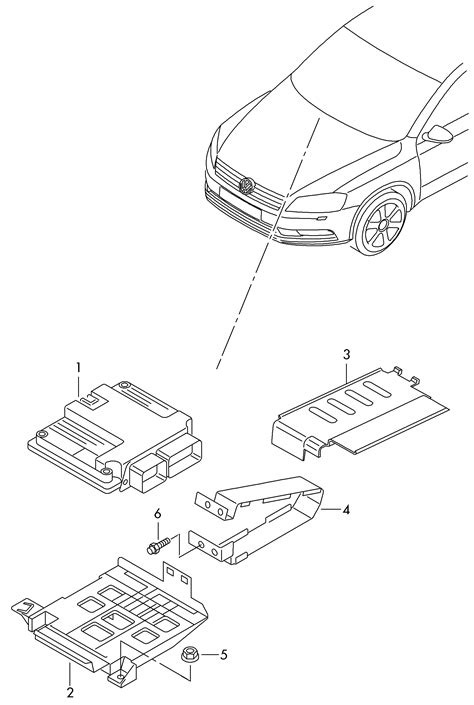 Volkswagen Passat Variant 2011 2015 Fasteners Control Unit For Diesel Engine Vag Etka