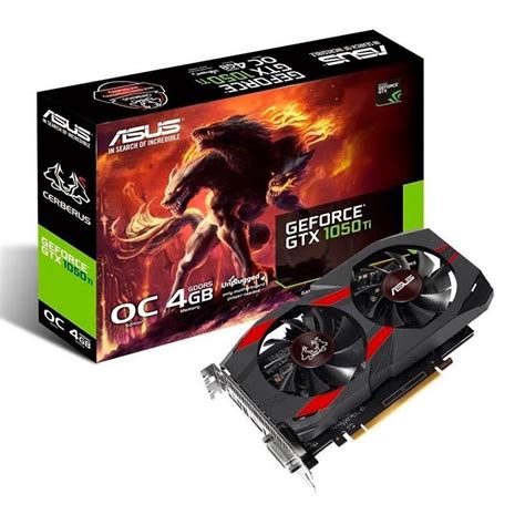 Placa de Vídeo Asus NVIDIA GeForce GTX 1050 Ti OC Cerberus 4GB GDDR5