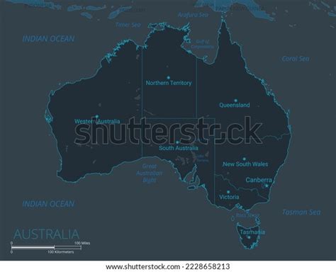 Australia Map High Detailed Map Australia Stock Vector (Royalty Free ...